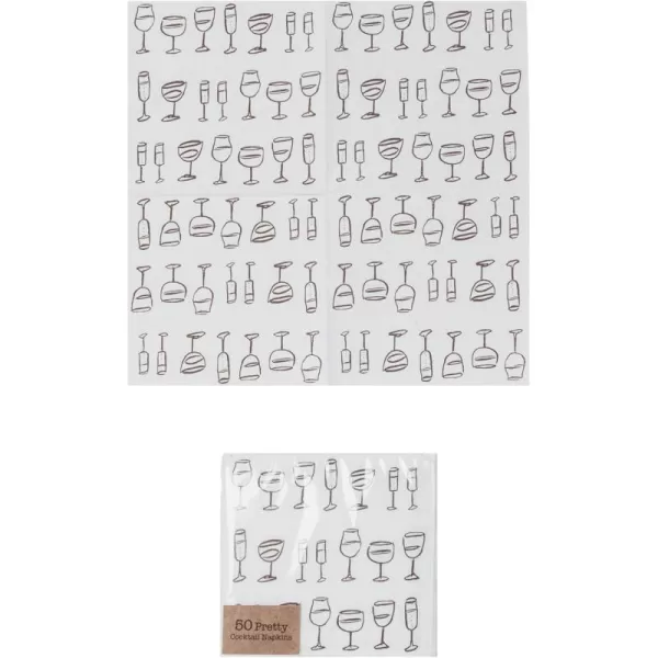 imageCreative CoOp Let The Evening Be Gin Cocktail Napkins MulticolorWine Art