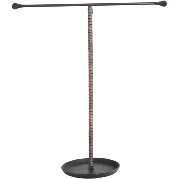 imageCreative CoOp Modern Metal and Leather Black Jewelry Stand