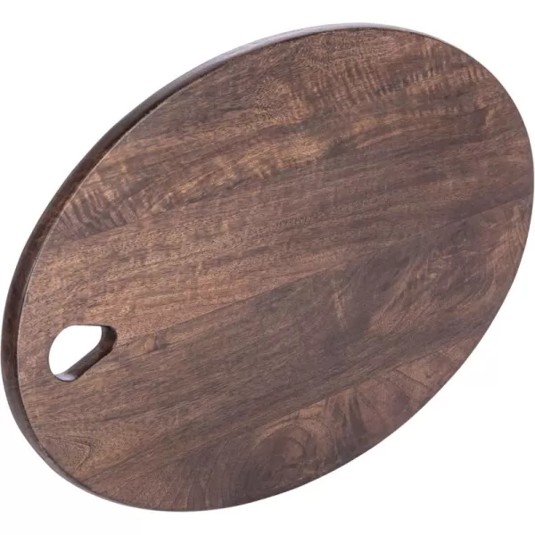 imageCreative CoOp Oval Wood Charcuterie Handle Gray CheeseCutting Board