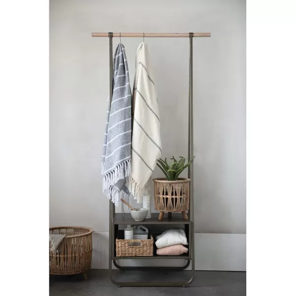 imageCreative CoOp 1125quot 135quot ampamp 1575quot Woven Bamboo Footed Set of 3 Sizes Baskets Beige