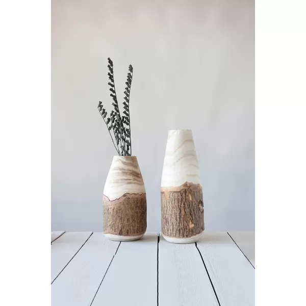 imageCreative CoOp 13quot H Carved Paulownia Wood Live Edge Each one Will Vary Vase 125quot Brown16