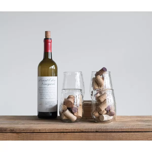 imageCreative CoOp 14 Ounce Recycled Glass Stemless Wine Glasses