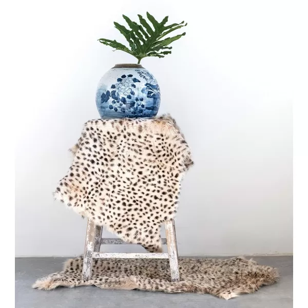 imageCreative CoOp 2 x 3 Leopard Print Goat Fur Rugs Brown