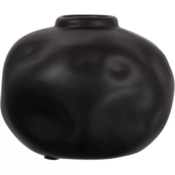 imageCreative CoOp Black Pinched Organic Shape Terracotta Vase MatteBlack