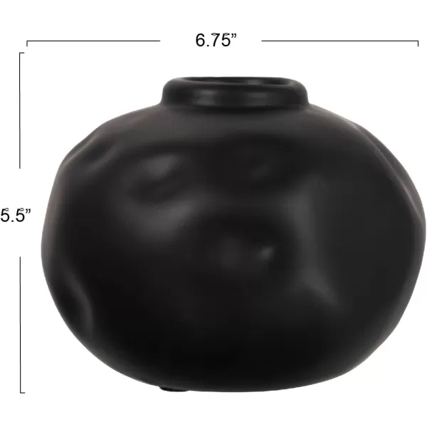 imageCreative CoOp Black Pinched Organic Shape Terracotta Vase MatteBlack