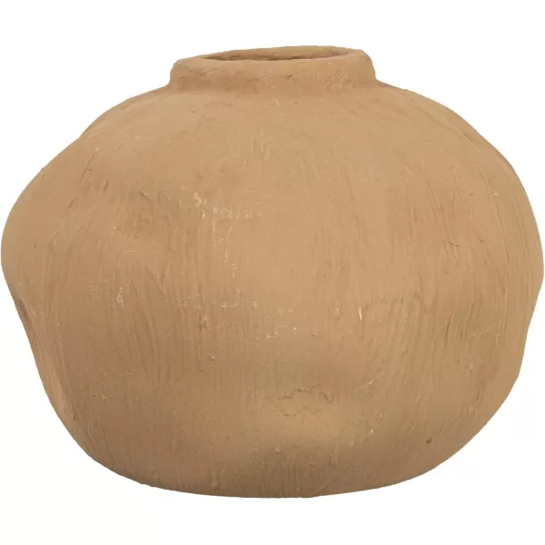 imageCreative CoOp Black Pinched Organic Shape Terracotta Vase MatteTaupe
