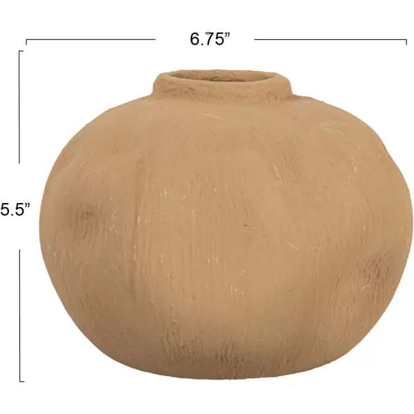 imageCreative CoOp Black Pinched Organic Shape Terracotta Vase MatteTaupe