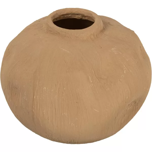 imageCreative CoOp Black Pinched Organic Shape Terracotta Vase MatteTaupe