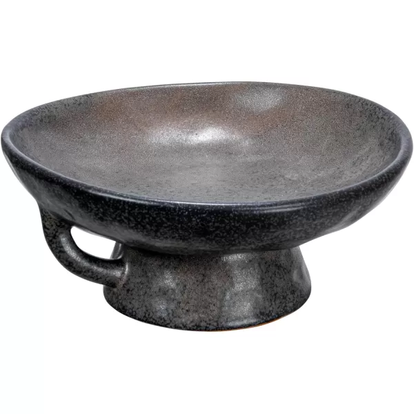 imageCreative CoOp Black Stoneware Bowl with Handle and Base Reactive Glaze 8quot L x 8quot W x 375quot HBlack