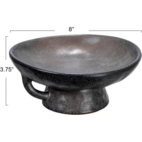 imageCreative CoOp Black Stoneware Bowl with Handle and Base Reactive Glaze 8quot L x 8quot W x 375quot HBlack