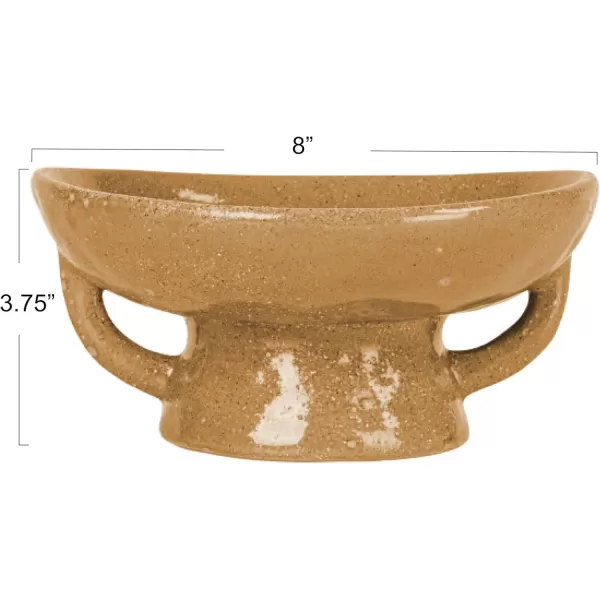 imageCreative CoOp Black Stoneware Bowl with Handle and Base Reactive Glaze 8quot L x 8quot W x 375quot HTaupe
