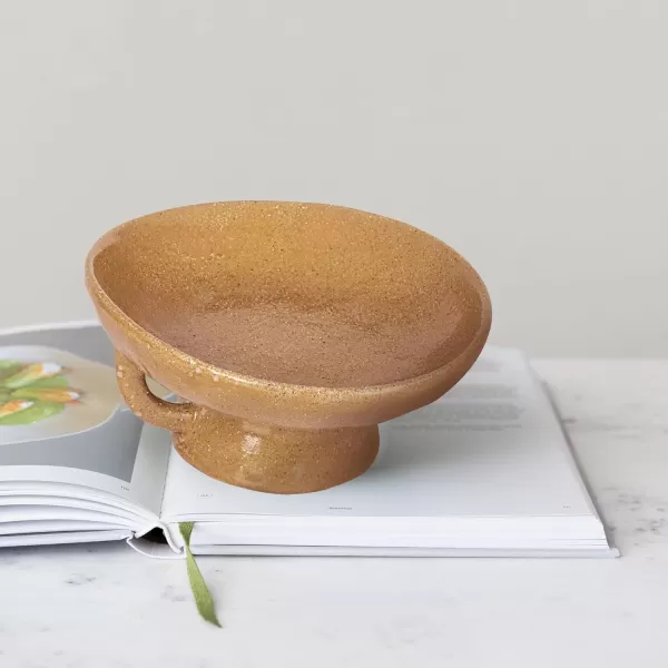 imageCreative CoOp Black Stoneware Bowl with Handle and Base Reactive Glaze 8quot L x 8quot W x 375quot HTaupe