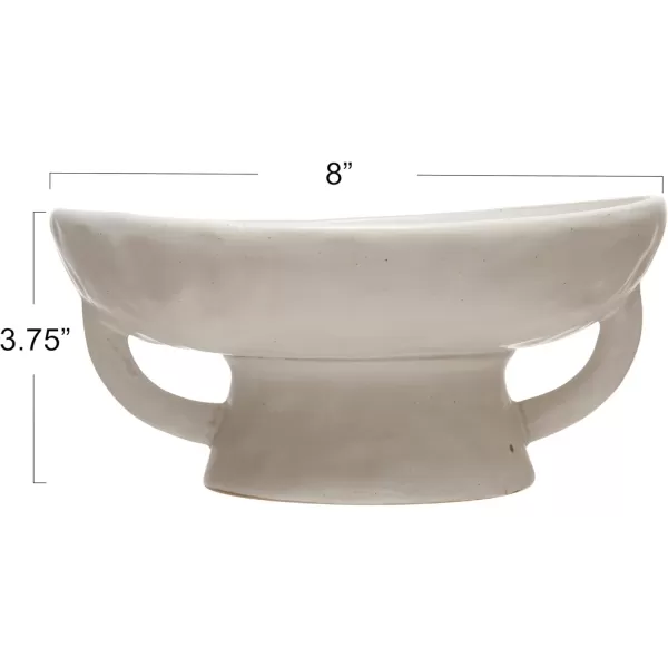 imageCreative CoOp Black Stoneware Bowl with Handle and Base Reactive Glaze 8quot L x 8quot W x 375quot HWhite