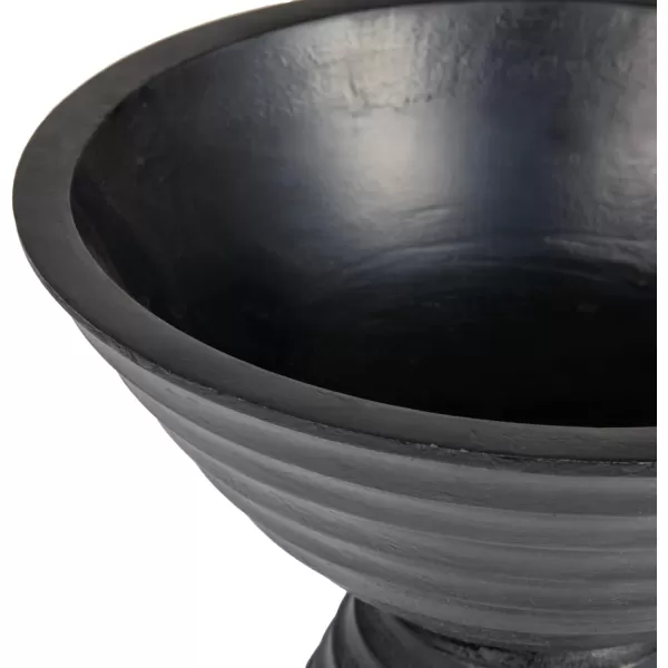 imageCreative CoOp Boho Wood Pedestal Serving Bowl Black FinishBlack