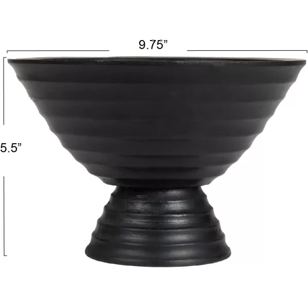 imageCreative CoOp Boho Wood Pedestal Serving Bowl Black FinishBlack