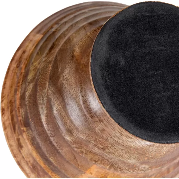 imageCreative CoOp Boho Wood Pedestal Serving Bowl Black FinishLight Brown