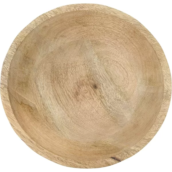 imageCreative CoOp Boho Wood Pedestal Serving Bowl Black FinishNatural