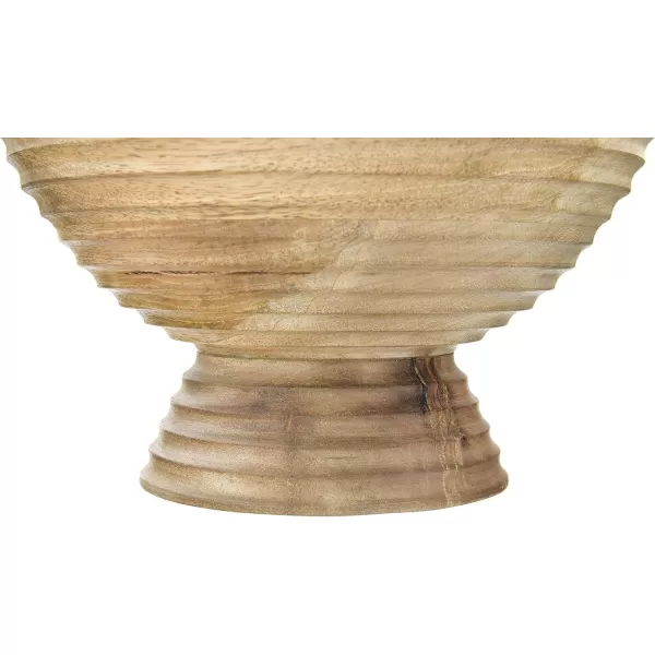 imageCreative CoOp Boho Wood Pedestal Serving Bowl Black FinishNatural