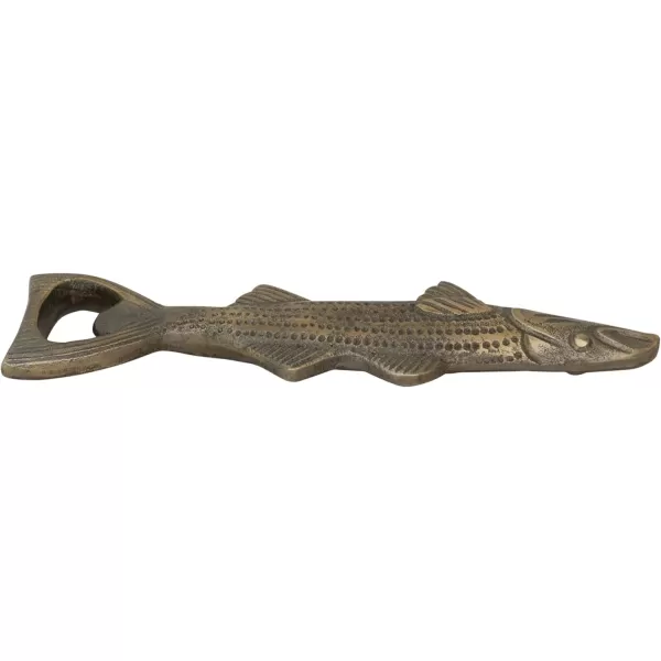 imageCreative CoOp Cast Aluminum Fish Shaped Bottle Opener Antique Gold Finish DiningEntertain GlassBar 7quot L x 2quot W x 1quot H