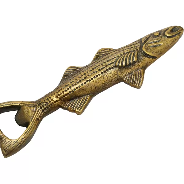 imageCreative CoOp Cast Aluminum Fish Shaped Bottle Opener Antique Gold Finish DiningEntertain GlassBar 7quot L x 2quot W x 1quot H
