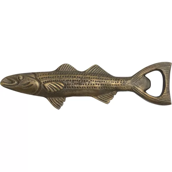 imageCreative CoOp Cast Aluminum Fish Shaped Bottle Opener Antique Gold Finish DiningEntertain GlassBar 7quot L x 2quot W x 1quot H