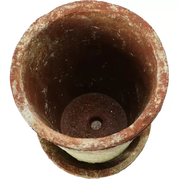 imageCreative CoOp Cement Planter with Saucer Distressed TerraCotta Finish Holds 5quot Pot