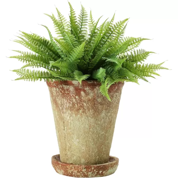 imageCreative CoOp Cement Planter with Saucer Distressed TerraCotta Finish Holds 5quot Pot