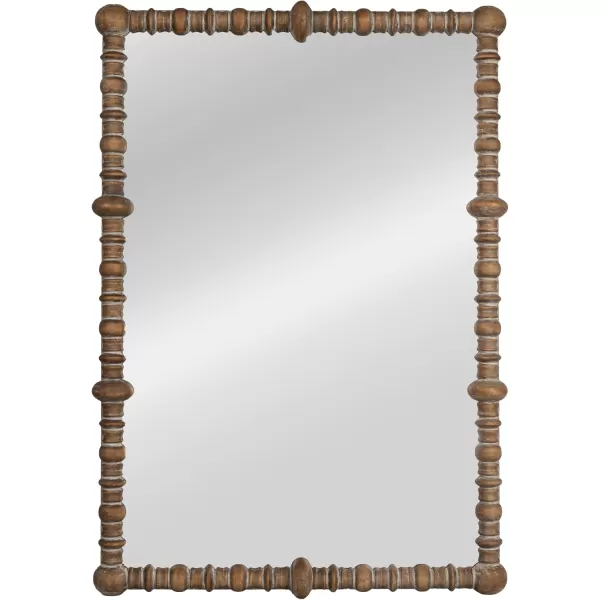 imageCreative CoOp Chic Wood Beaded Dowel Frame Mirror BlackNatural