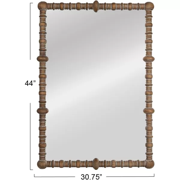 imageCreative CoOp Chic Wood Beaded Dowel Frame Mirror BlackNatural