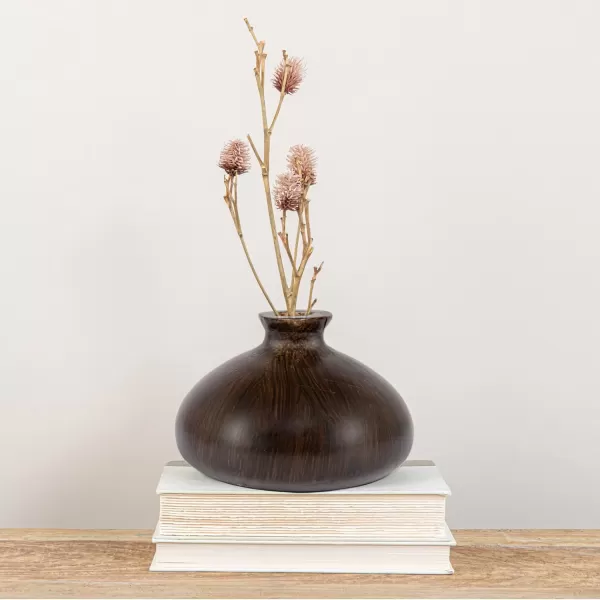 imageCreative CoOp Decorative Paulownia Wood Espresso Finish VaseEspresso Finish