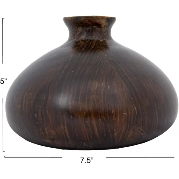 imageCreative CoOp Decorative Paulownia Wood Espresso Finish VaseEspresso Finish