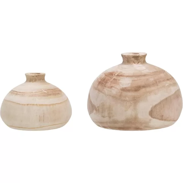 imageCreative CoOp Decorative Paulownia Wood Espresso Finish VaseNatural