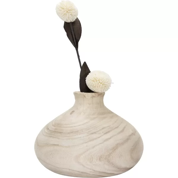 imageCreative CoOp Decorative Paulownia Wood Espresso Finish VaseNatural