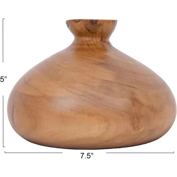 imageCreative CoOp Decorative Paulownia Wood Espresso Finish VaseWalnut Finish
