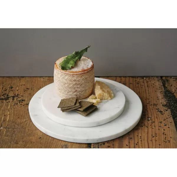 imageCreative CoOp Elegant Marble Round Cheese Board BeigeWhite