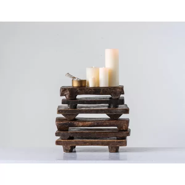 imageCreative CoOp Found Decorative Wood Pedestal Each one Will Vary Brown