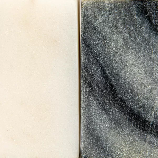 imageCreative CoOp HeartShaped Marble Set of 2 Grey and White Salt ampamp Pepper Shaker Multi