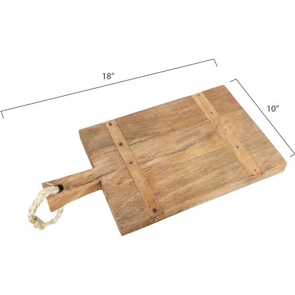imageCreative CoOp Mango Wood Cheese Board with Rope on Handle
