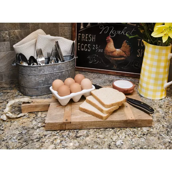 imageCreative CoOp Mango Wood Cheese Board with Rope on Handle