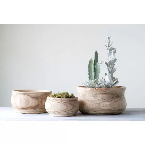 imageCreative CoOp Medium Natural Paulownia Wood PlanterLarge