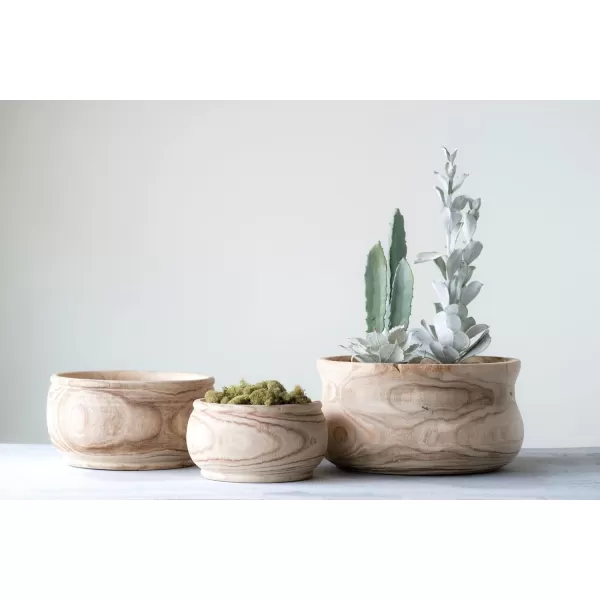 imageCreative CoOp Medium Natural Paulownia Wood PlanterMedium
