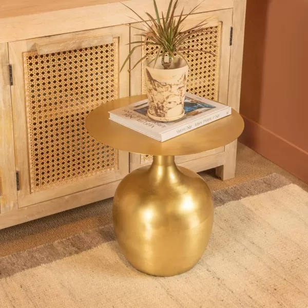 imageCreative CoOp Metal Textured Black KD Table 18 in x 18 in x 18 inGold