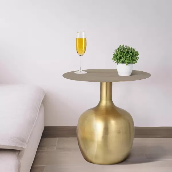 imageCreative CoOp Metal Textured Black KD Table 18 in x 18 in x 18 inGold