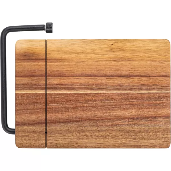 imageCreative CoOp Natural Acacia Wood and Stainless Steel Cheese Slicer Black Medium