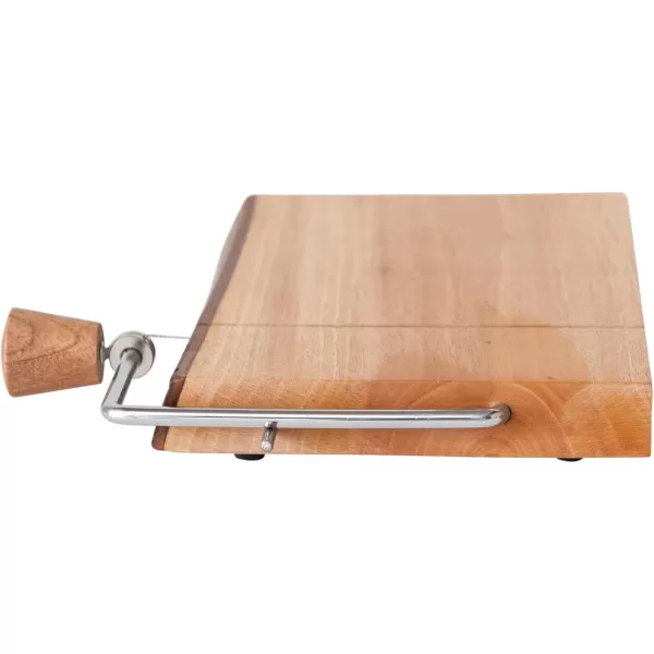 imageCreative CoOp Natural Wood and Metal Cheese Slicer with Bark Edge Medium