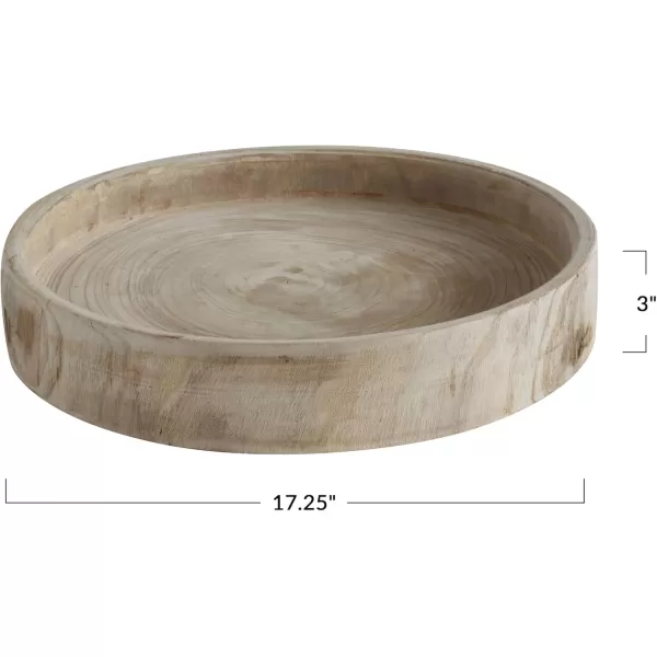 imageCreative CoOp Paulownia Wood Hand Carved Tray