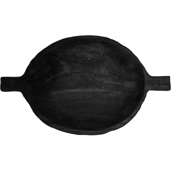 imageCreative CoOp Paulownia Wood Tray with Handles for Serving and Storage Black