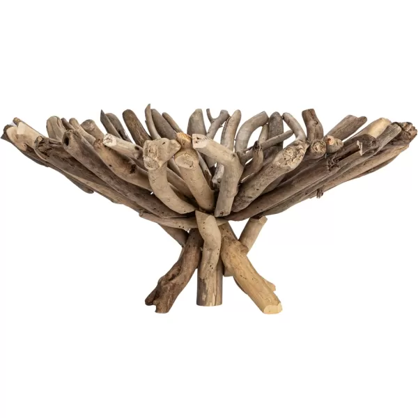imageCreative CoOp Round Handmade Driftwood Footed Tray Natural