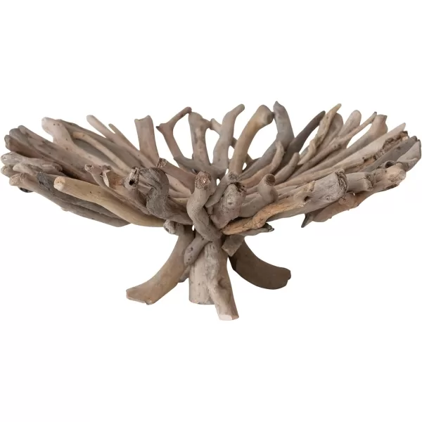 imageCreative CoOp Round Handmade Driftwood Footed Tray Natural