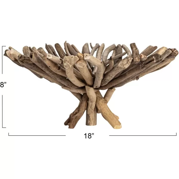 imageCreative CoOp Round Handmade Driftwood Footed Tray Natural